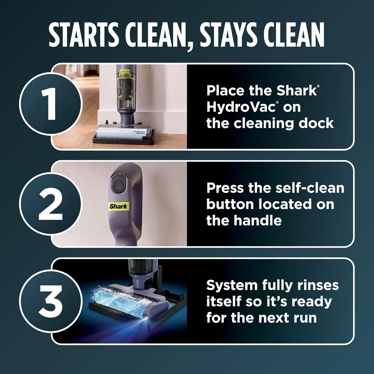 image:imageShark HydroVac Reveal Cordless Vacuum Mop and SelfClean Sage WD322BRNLilac