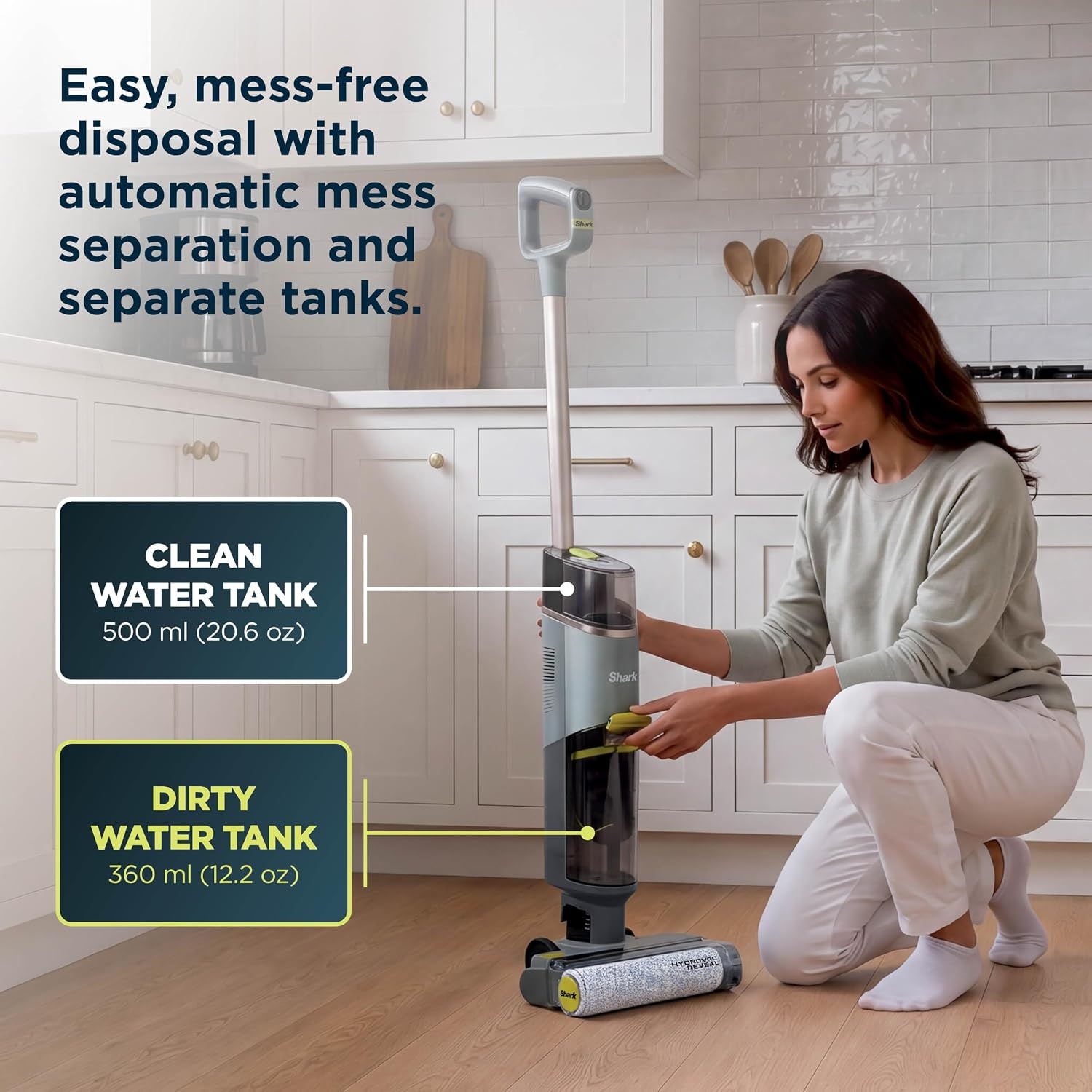 image:imageShark HydroVac Reveal Cordless Vacuum Mop and SelfClean Sage WD322BRNSage
