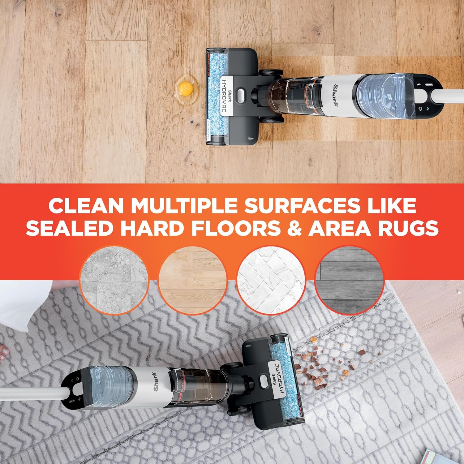 image:imageShark HydroVac Reveal Cordless Vacuum Mop and SelfClean Sage WD322BRNWhite