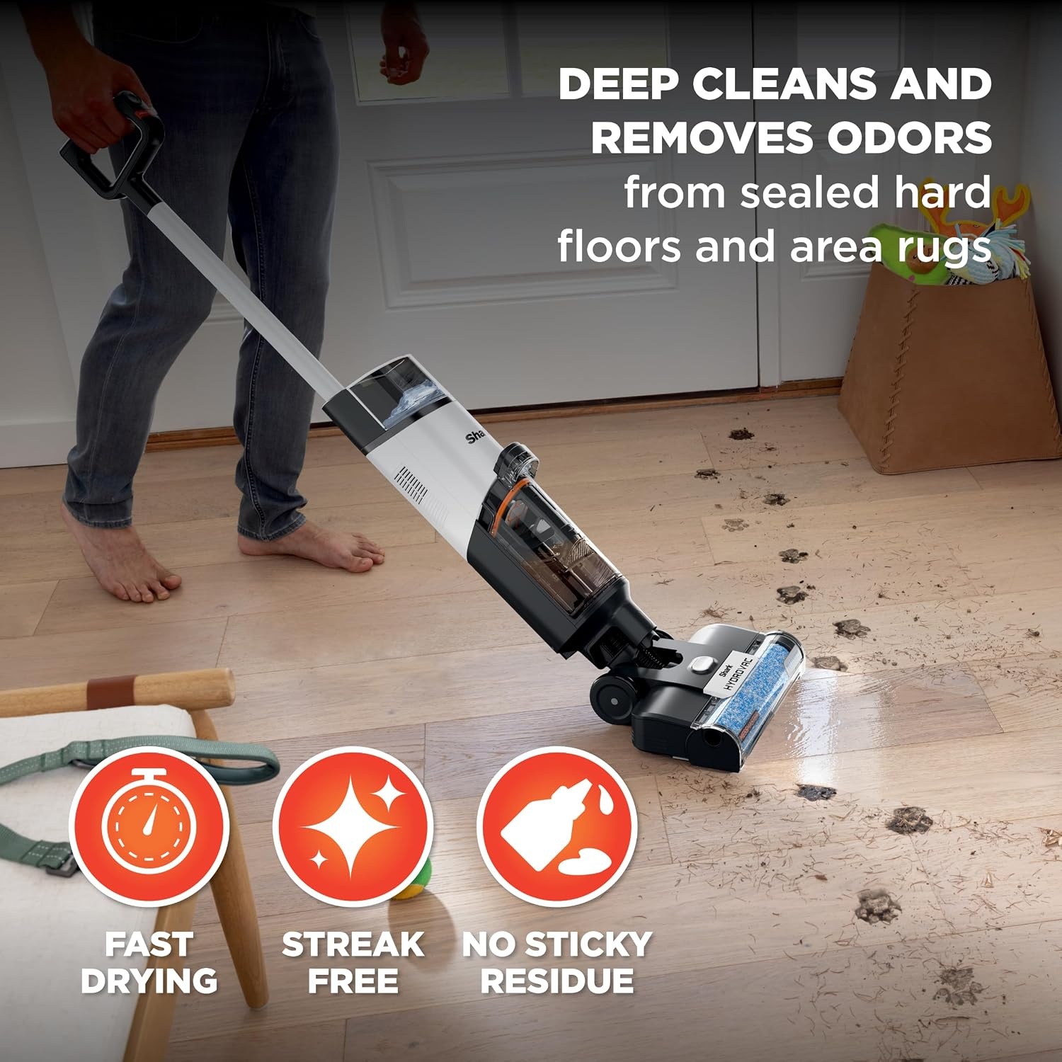 image:imageShark HydroVac Reveal Cordless Vacuum Mop and SelfClean Sage WD322BRNWhite