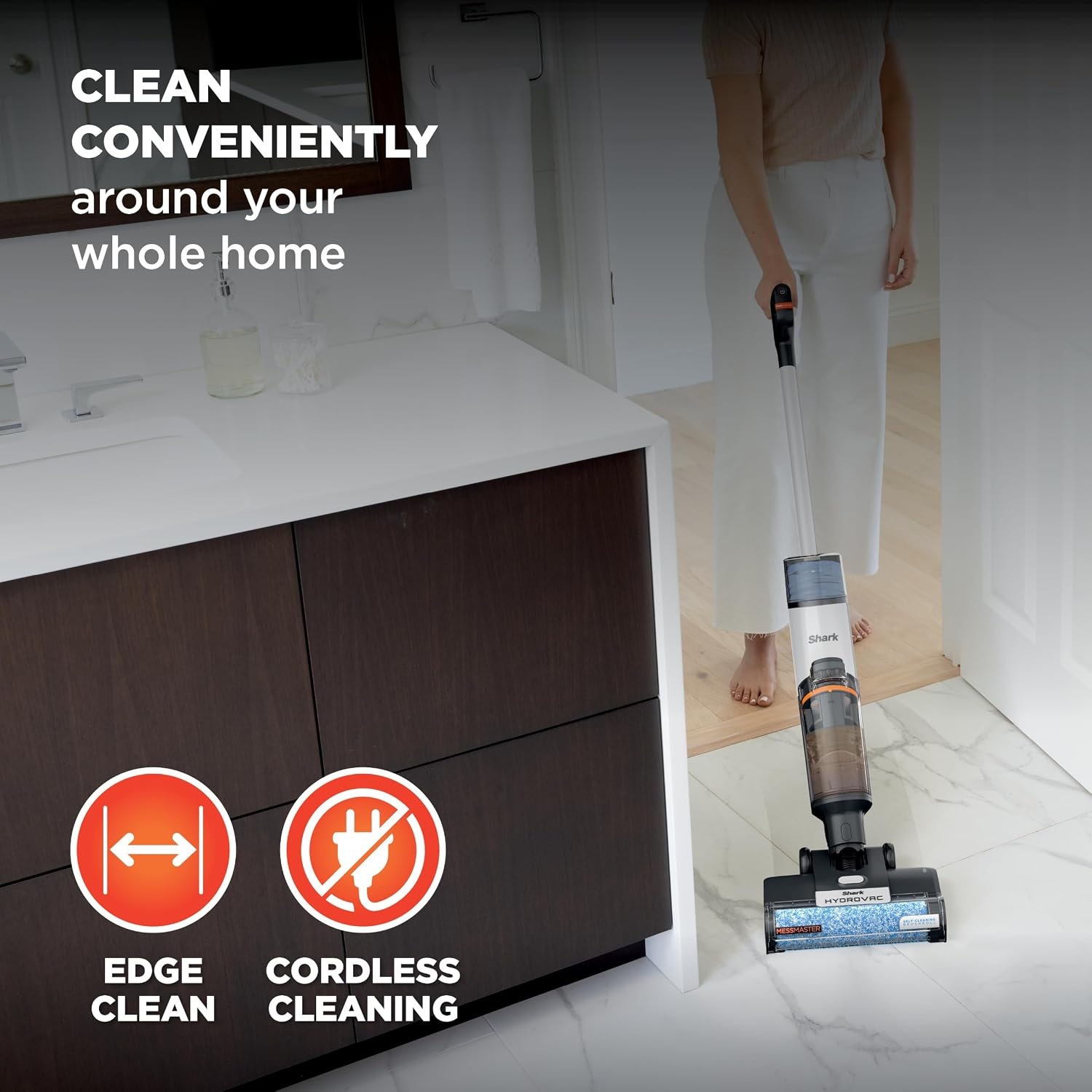 image:imageShark HydroVac Reveal Cordless Vacuum Mop and SelfClean Sage WD322BRNWhite