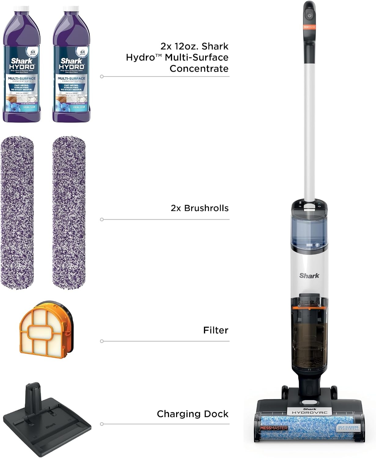 image:imageShark HydroVac Reveal Cordless Vacuum Mop and SelfClean Sage WD322BRNWhite