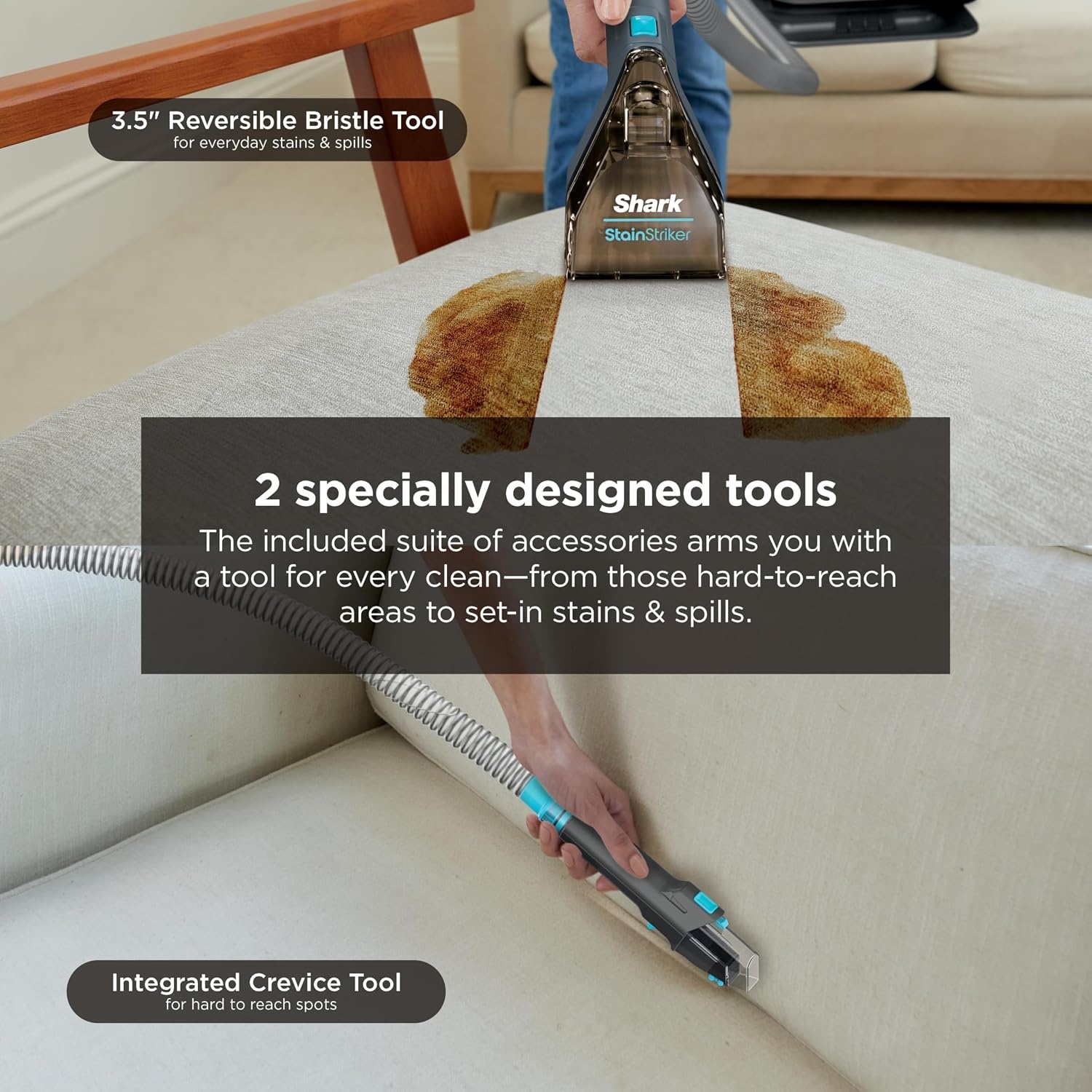 image:imageShark StainStriker Portable CarpetUpholstery Cleaner 4 Tools PX202BRNStainStriker 2 Tools