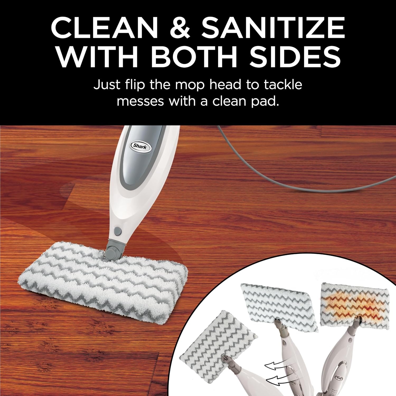 image:imageShark Steam Pocket Mop with 2 Washable Doublesided Pads Purple S3501Shark Professional Steam Pocket Mop S3601