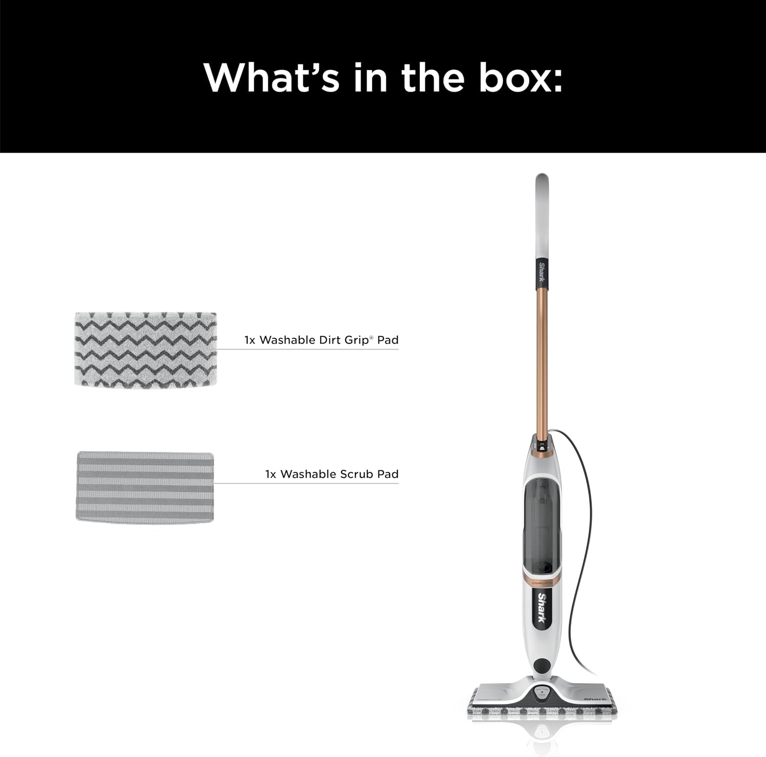 image:imageShark Steam Pocket Mop with 2 Washable Doublesided Pads Purple S3501Steam Blast Premium