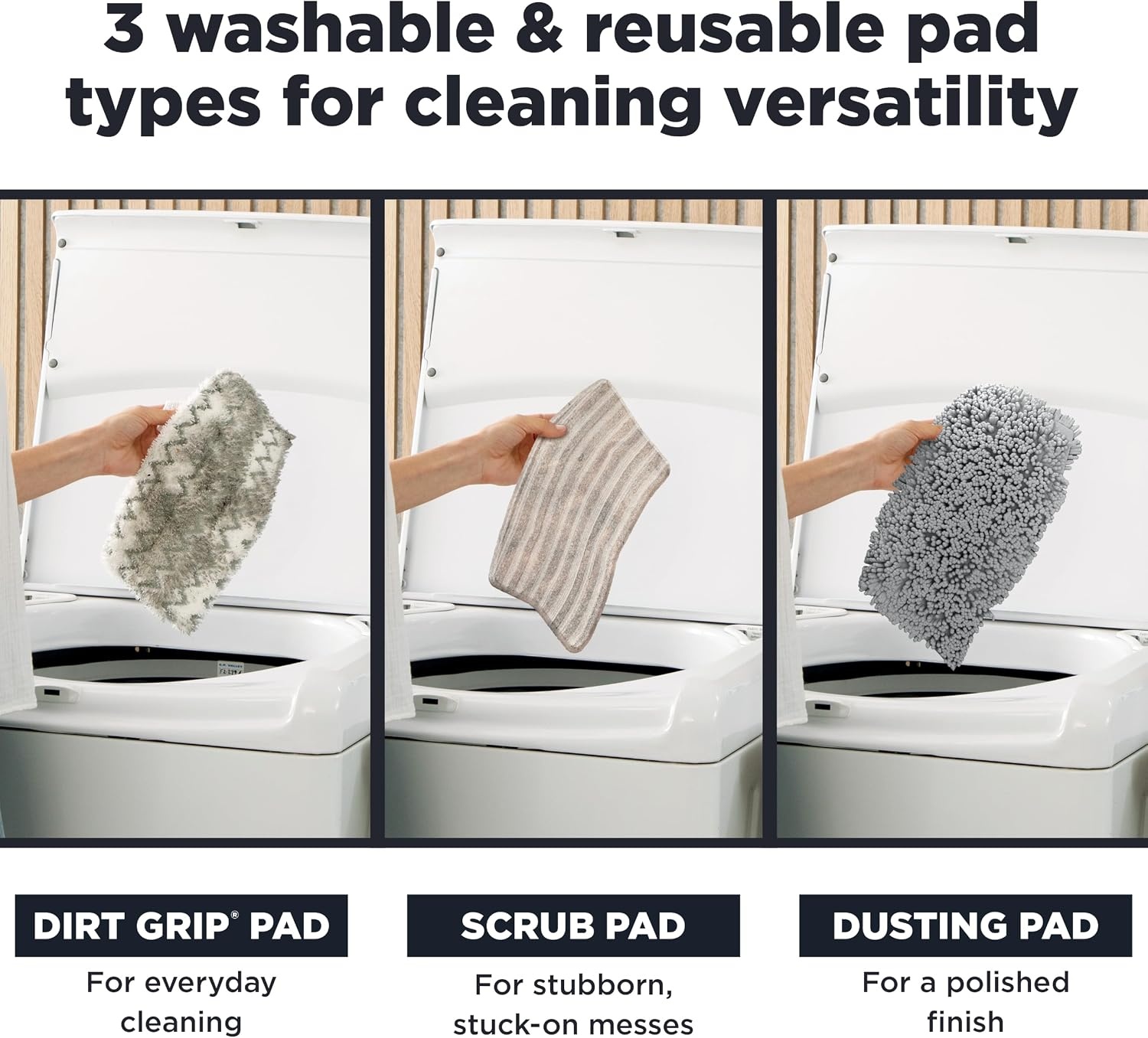 image:imageShark Steam Pocket Mop with 2 Washable Doublesided Pads Purple S3501Steam Essential