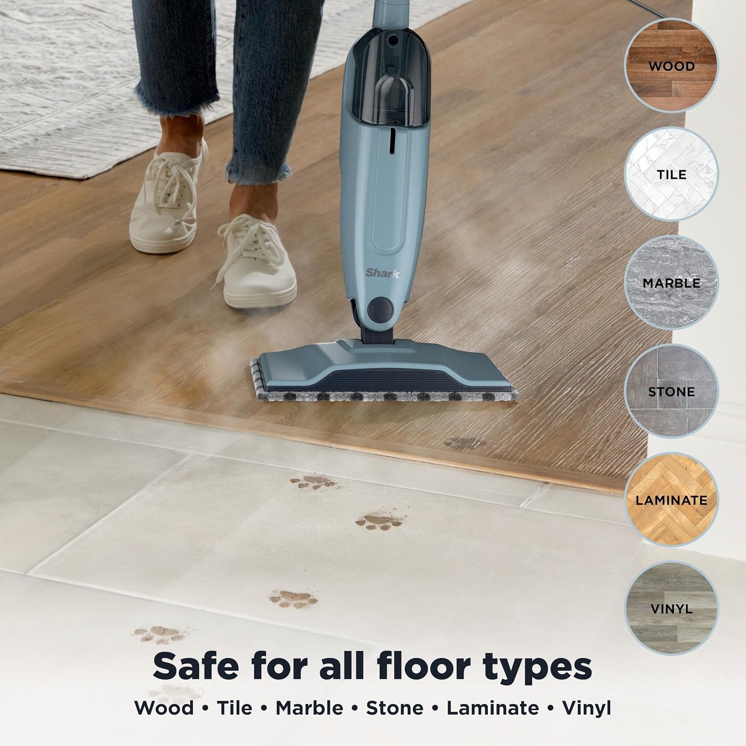 image:imageShark Steam Pocket Mop with 2 Washable Doublesided Pads Purple S3501Steam Essential