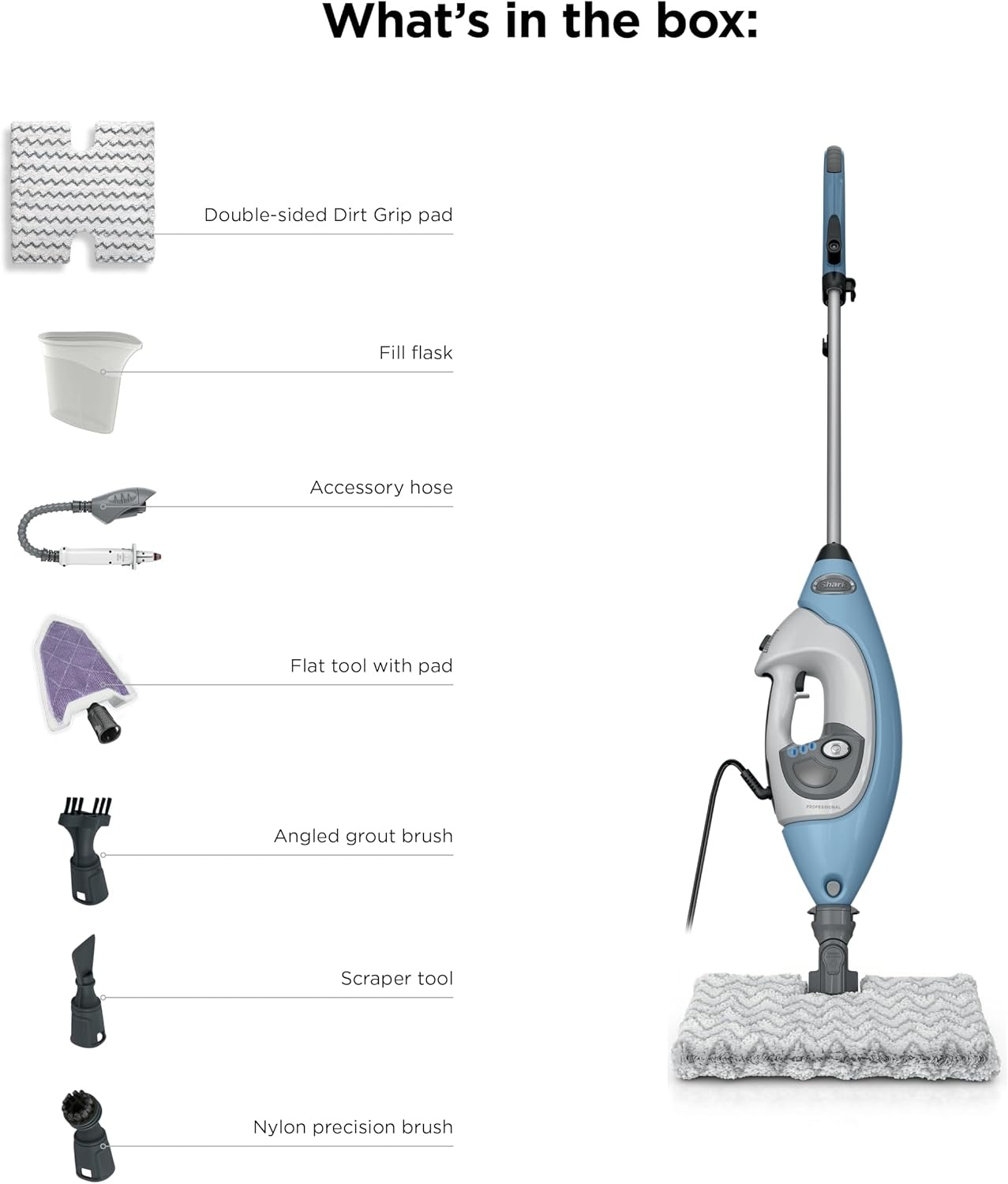 image:imageShark Steam Pocket Mop with 2 Washable Doublesided Pads Purple S3501Steam LiftAway Premium