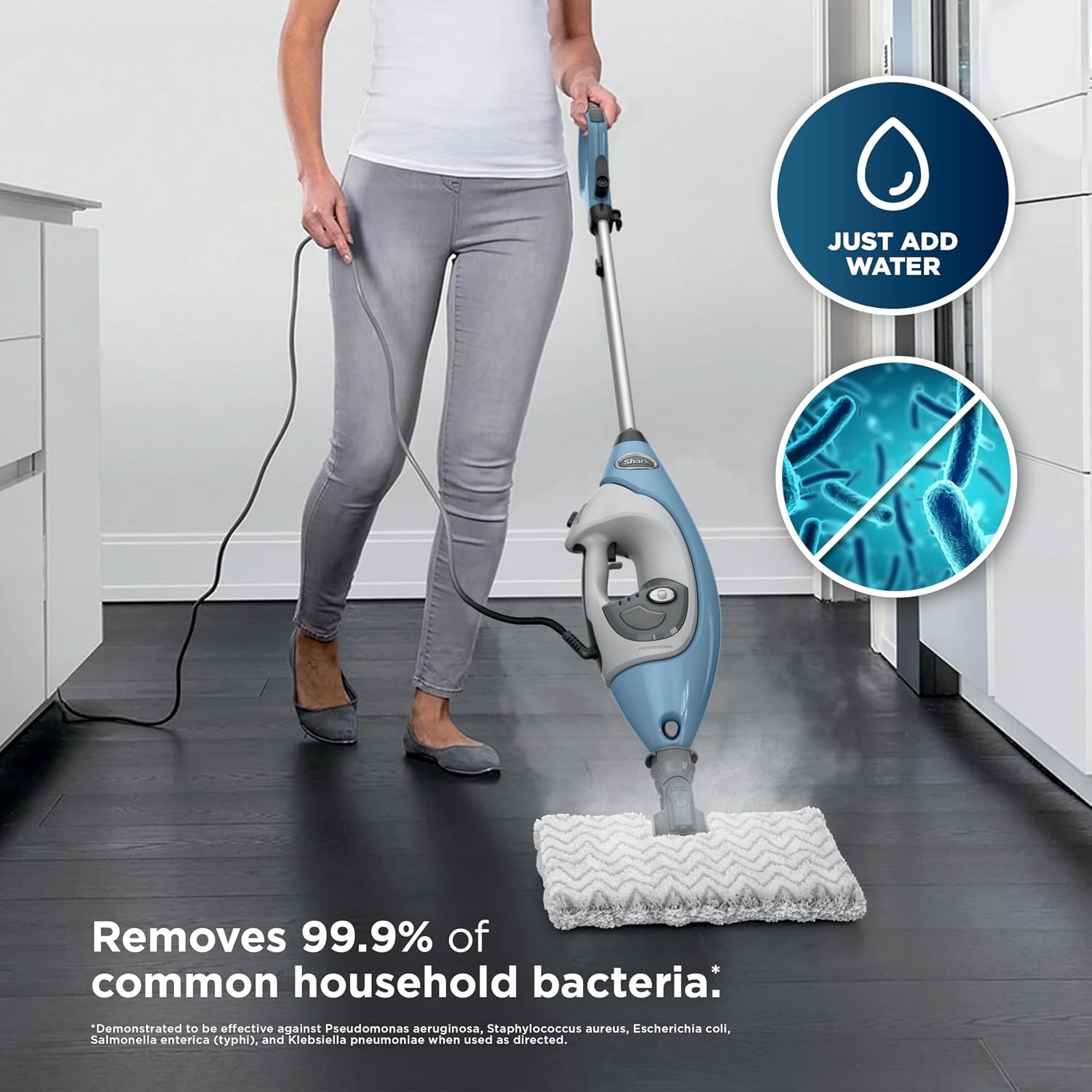 image:imageShark Steam Pocket Mop with 2 Washable Doublesided Pads Purple S3501Steam LiftAway Premium