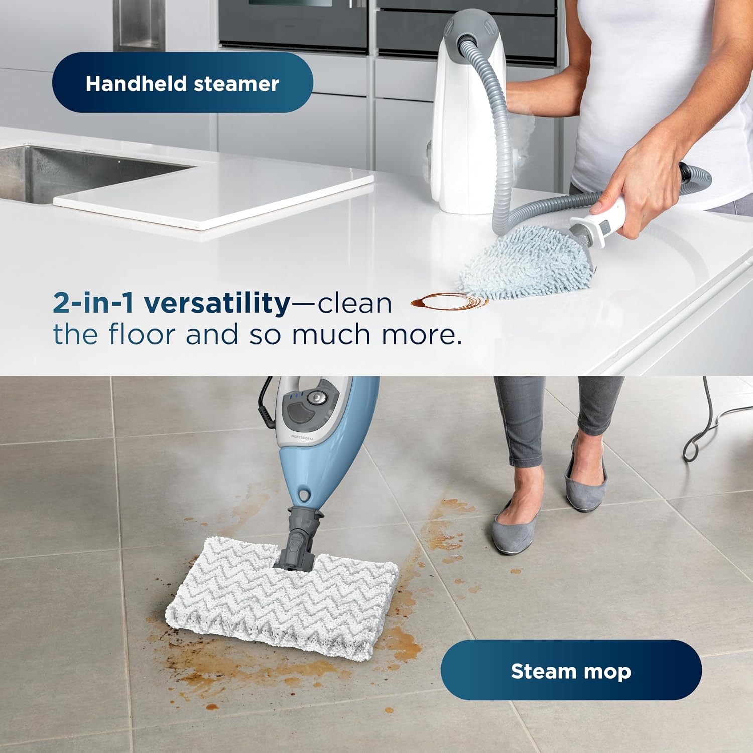 image:imageShark Steam Pocket Mop with 2 Washable Doublesided Pads Purple S3501Steam LiftAway Premium