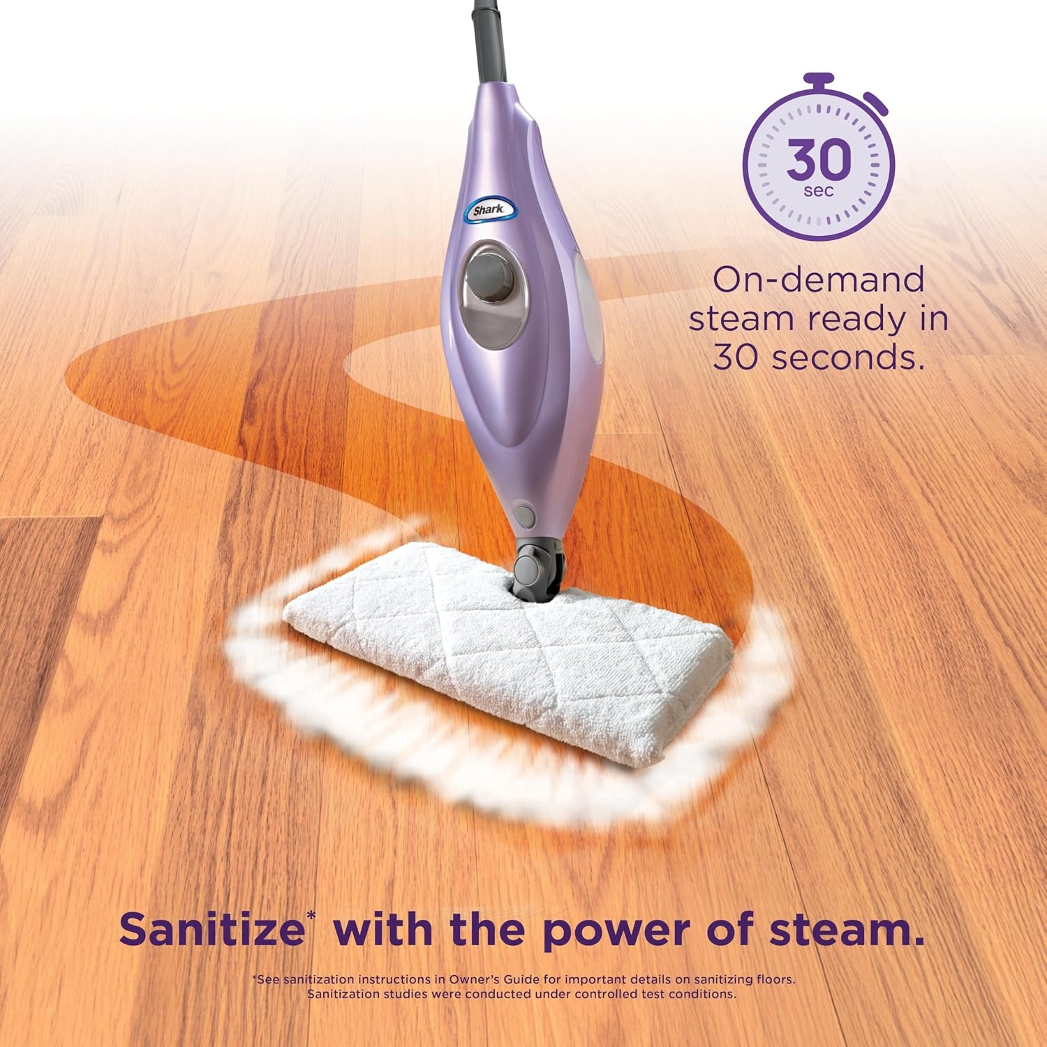 image:imageShark Steam Pocket Mop with 2 Washable Doublesided Pads Purple S3501Steam Pocket Essentials