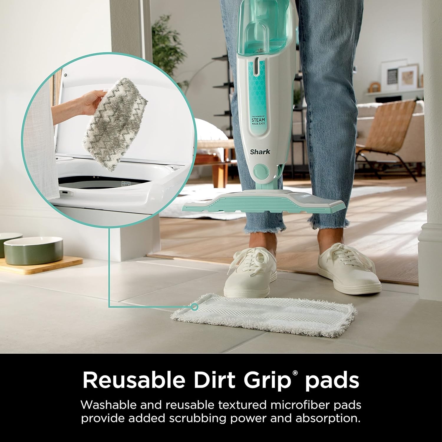 image:imageShark Steam Pocket Mop with 2 Washable Doublesided Pads Purple S3501Steam Starter