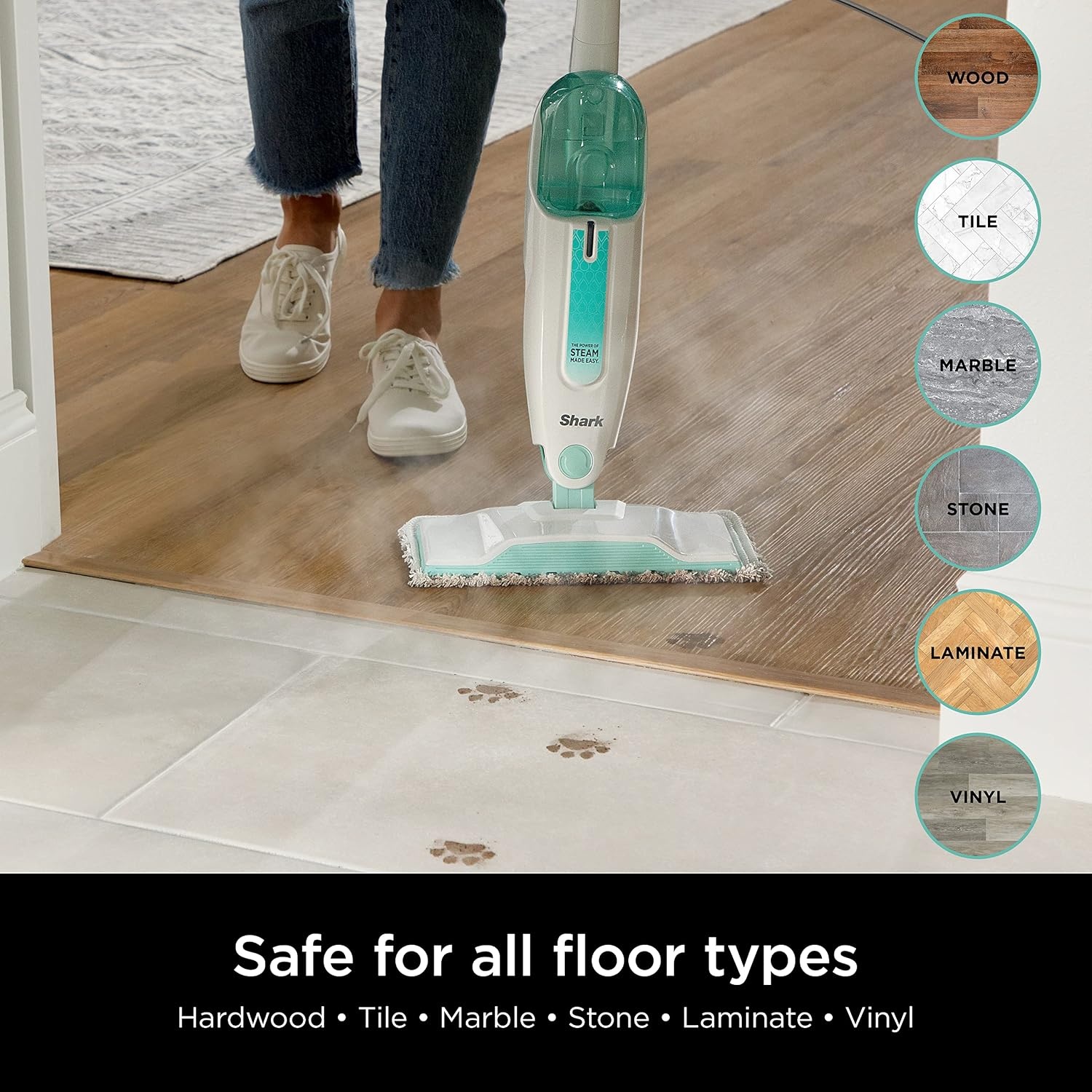 image:imageShark Steam Pocket Mop with 2 Washable Doublesided Pads Purple S3501Steam Starter
