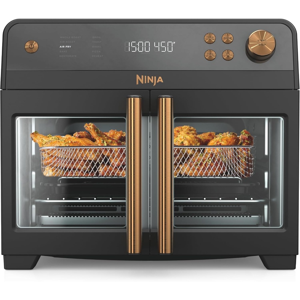 image:imageNinja French Door Premier Air Fry Oven with Cutting Board Steel FO103Black