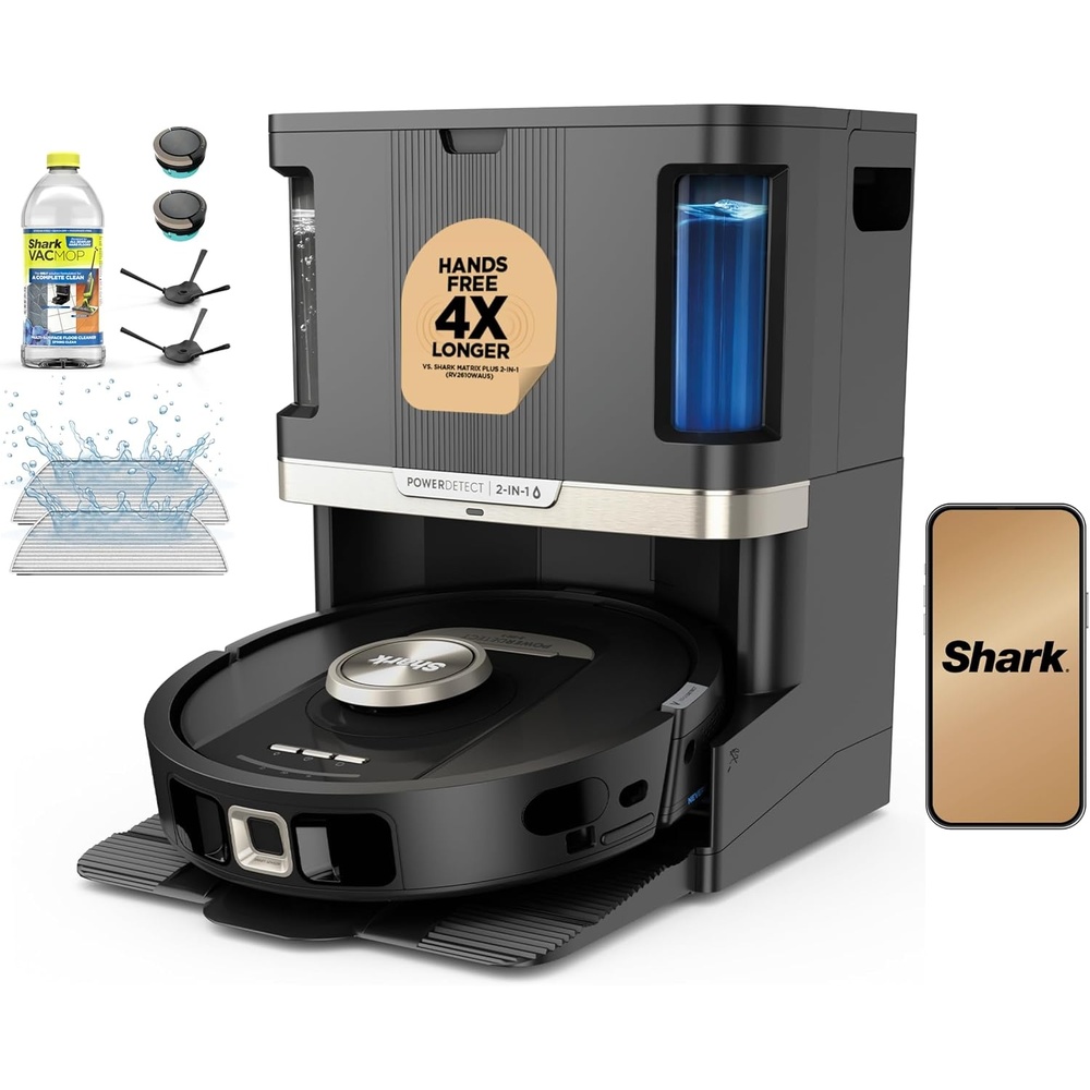 image:imageShark AV2501S AI Ultra Robot Vacuum with Matrix Clean Home Mapping 30Day Capacity HEPA Bagless Self Empty Base Perfect for Pet Hair Wifi Dark GreyBlackBlack