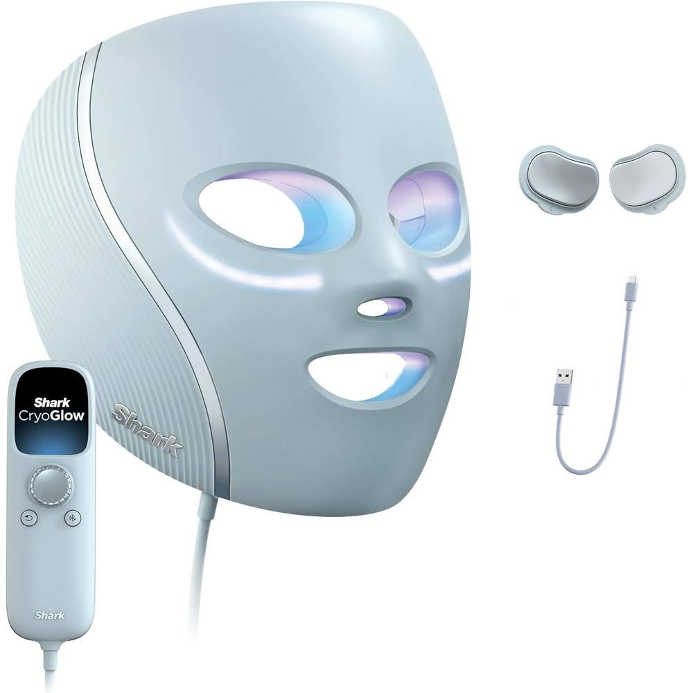 image:imageShark CryoGlow LED Face Mask Red Light Therapy UnderEye Cooling FW312PKBlue Frost