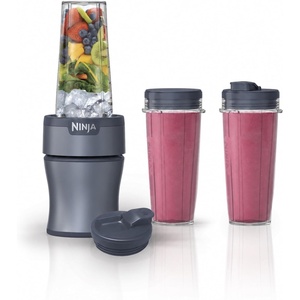 Ninja Nutri-Plus Personal Blender, 900PW, (3) 20oz Cups, Pink, BN301PKBRN(Push to blend + 3 cups (Blue))