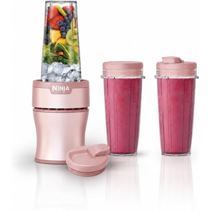 Ninja Nutri-Plus Personal Blender, 900PW, (3) 20oz Cups, Pink, BN301PKBRN(Push to blend + 3 cups (Pink))