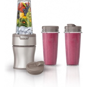 Ninja Nutri-Plus Personal Blender, 900PW, (3) 20oz Cups, Pink, BN301PKBRN(Push to blend + 3 cups (Taupe))