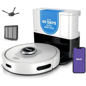 Shark AV2501S AI Ultra Robot Vacuum, with Matrix Clean, Home Mapping, 30-Day Capacity HEPA Bagless Self Empty Base, Perfect for Pet Hair, Wifi, Dark Grey(Black/Silver)
