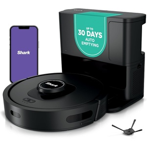 Shark AV2501S AI Ultra Robot Vacuum, with Matrix Clean, Home Mapping, 30-Day Capacity HEPA Bagless Self Empty Base, Perfect for Pet Hair, Wifi, Dark Grey(Dark Grey)